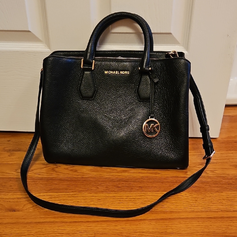 Michael Kors Black Leather Satchel